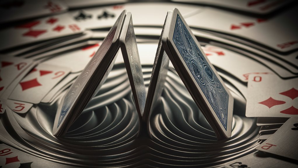 playing cards bend typically
