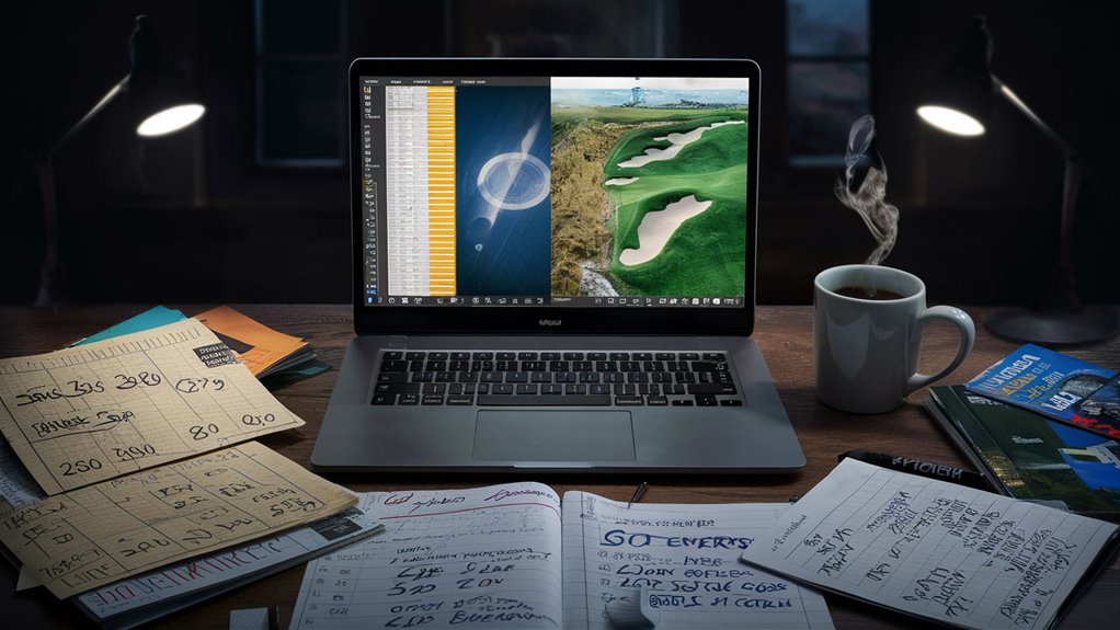 studying golf stats information