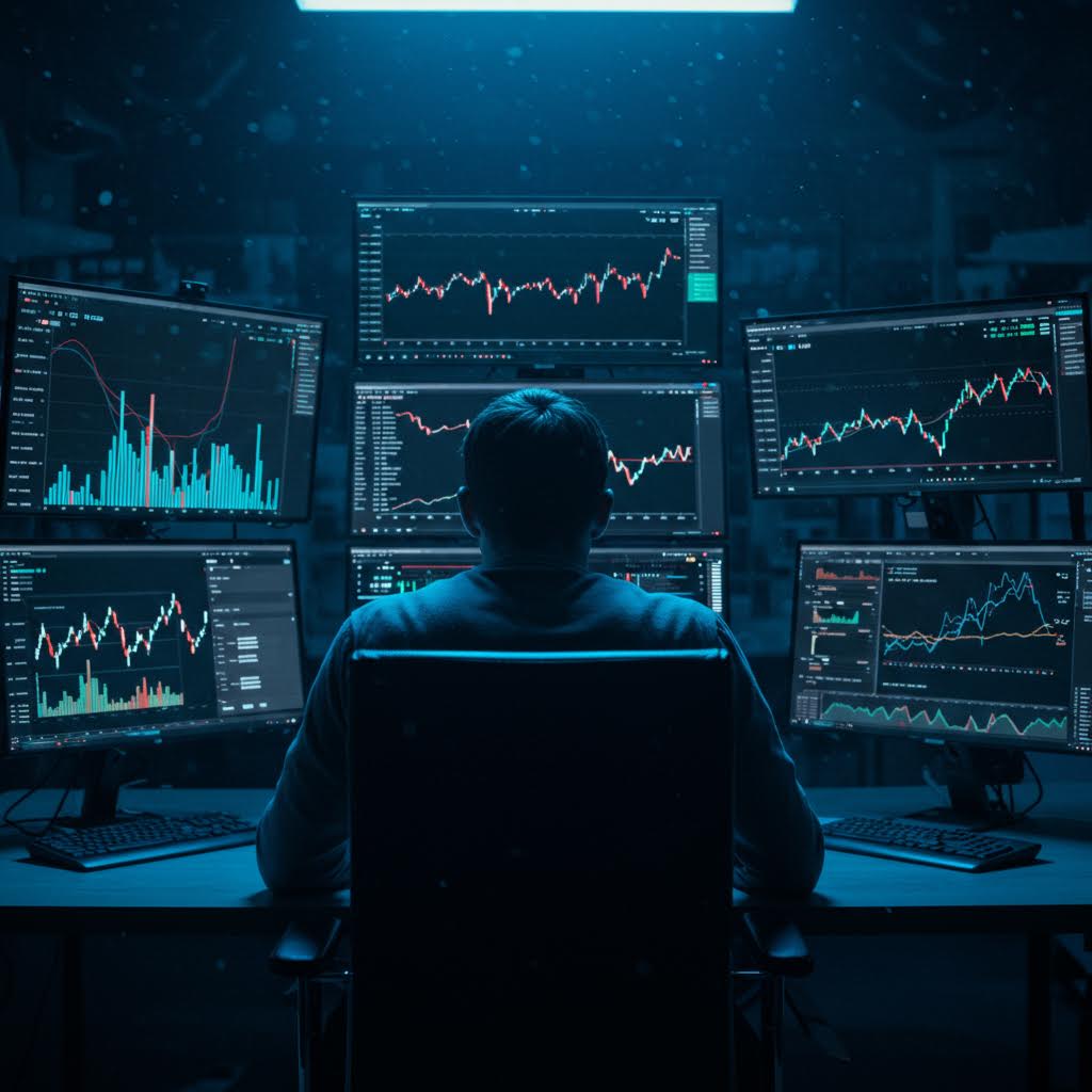 ETF 정보 과부하로 결정하지 못하고 분석 마비에 빠진 투자자의 심리를 표현한 일러스트